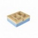CAJA DE TE 6 COMPARTIMENTOS AZUL DE IBILI 18x21.5x7 CM