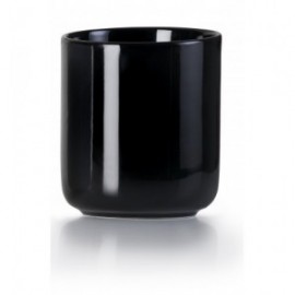 PORTA UTENSILIOS PORCELANA NEGRO DE IBILI 12x14 CM