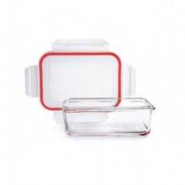 CONTENEDOR DE VIDRIO RECTANGULAR DE IBILI 21.5X15.3 CM
