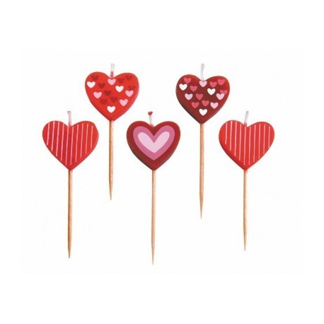 SET 5 VELAS CORAZON DE IBILI 7 CM