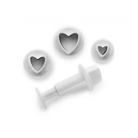 SET 3 CORTADORES CON EXPULSOR CORAZON DE IBILI 0.6-1-1.3 CM