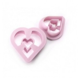 SET 2 CORTADORES DOUGHNUT CORAZON DE IBILI 8 CM