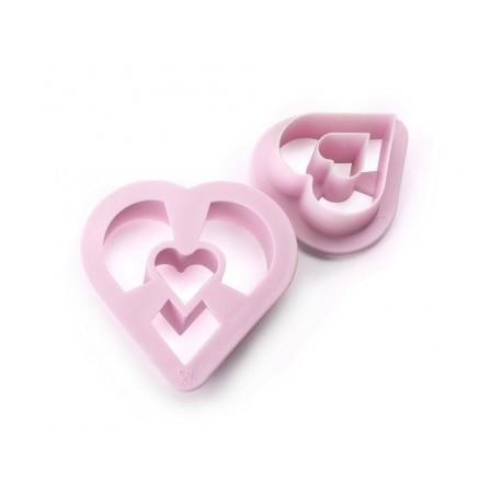 SET 2 CORTADORES DOUGHNUT CORAZON DE IBILI 8 CM