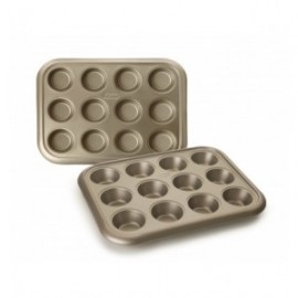 Muffin Milde 12 Cavidades de classe dourada de Ibili 38x29 cm