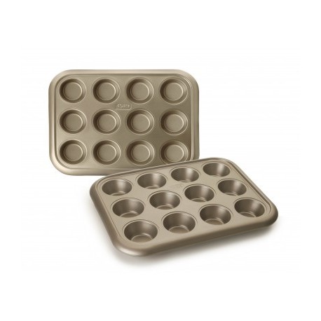 Muffin Milde 12 Cavidades de classe dourada de Ibili 38x29 cm