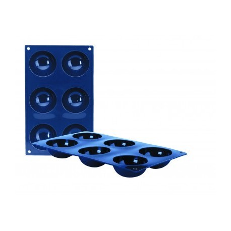 MOLDE 6 CAVIDADES SEMIESFERAS BLUEBERRY DE IBILI 7x3 CM