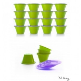 SET 4 FLANEROS APILABLES CON TAPA DE IBILI 8 CM