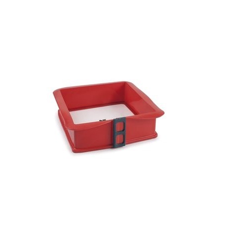 MOLDE DESMONTABLE SILICONA CUADRADO CON BASE DE CRISTAL DE IBILI 25X25 CM