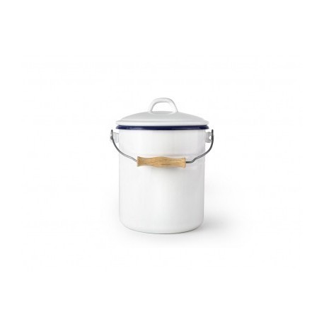 CUBO CON TAPA PARA COMPOST BLANCA DE IBILI 6 LT