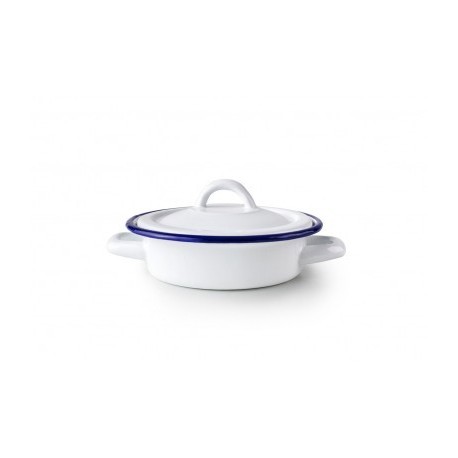 PLATO DE HUEVOS BLANCA CON TAPA DE IBILI 14 CM