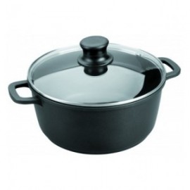 CACEROLA ALUMINIO FUNDIDO REDONDA CON TAPA DE CRISTAL FORTE 30 CM