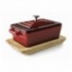 CACEROLA RECTANGULAR CON TAPA MAGMA RED DE LACOR 13x9 CM