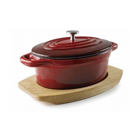 CACEROLA OVAL CON TAPA MAGMA RED DE LACOR 13x10 CM