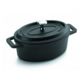 CACEROLA NEGRA OVAL ALUMINIO FUNDIDO DE LACOR 12X8.5 CM