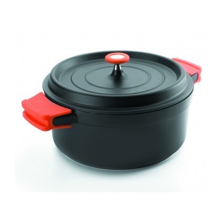 Panela de alumínio fundido preto 16 cm 16 cm