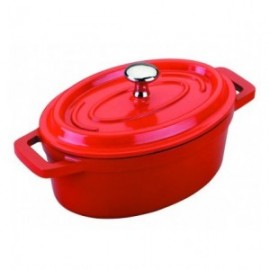CACEROLA OVAL ALUMINIO FUNDIDO CON TAPA DE LACOR 31X25 CM