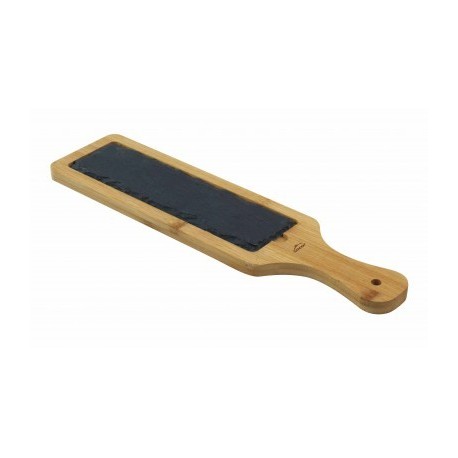 TABLA DE PIZARRA Y BAMBÚ RECTANGULAR DE LACOR 40x10x1.5 CM
