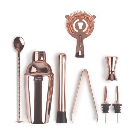 JUEGO DE UTENSILIOS DE COCTELERÍA INOX COBRE DE LACOR