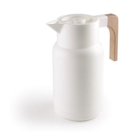 Jarro thermo branco de madeira de lacor 1 litro