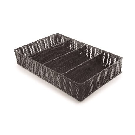 CUBERTER 4 Compartimentos PP de Rattan de Lacor 53x32,5 cm