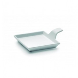 BANDEJA CON MANGO DELICATESSEN WHITE MELAMINA SERIE CLASSIC DE LACOR 9.5x9.5 CM