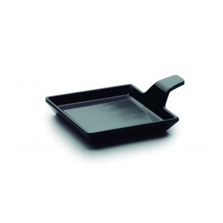 BANDEJA CON MANGO DELICATESSEN BLACK MELAMINA SERIE CLASSIC DE LACOR 9.5x9.5 CM