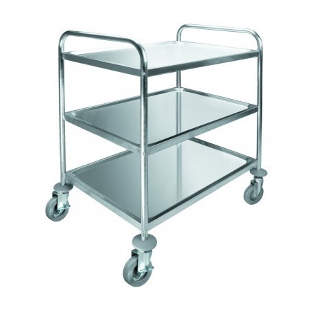 Carro de serviço destacável 3 bandejas 80 cm 80 cm