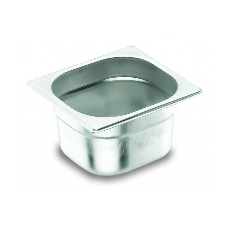 CUBETA GN 1/6 SIN ASA ACERO INOXIDABLE 18/10 DE LACOR 176X162X150 MM