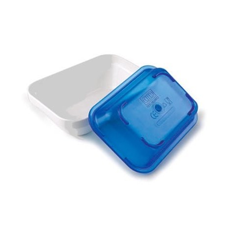 FUENTE RECTANGULAR POLICARBONATO BLANCO CON TAPA AZUL DE LACOR