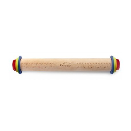 RODILLO AMASAR MADERA CON ANILLAS 34 CM DE LACOR 38 CM