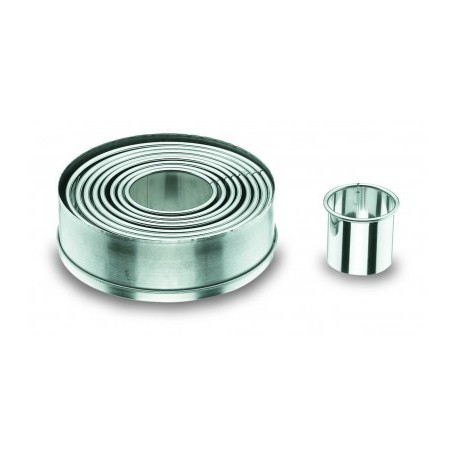 CAJA 9 CORTAPASTAS REDONDO LISOS, INOXIDABLE DE LACOR