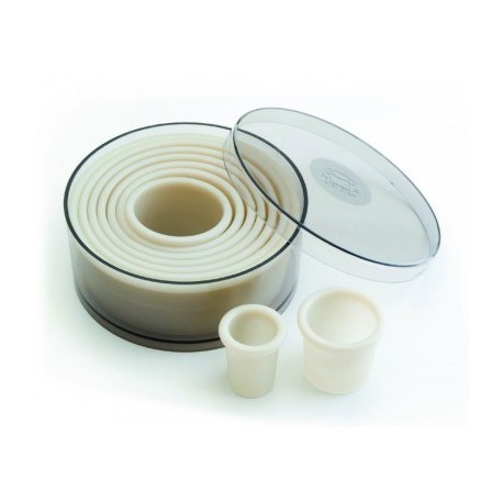 CAJA 9 CORTAPASTAS REDONDOS RIZADO NYLON DE LACOR