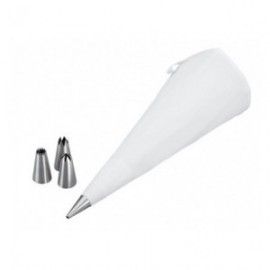 JUEGO 4 BOQUILLAS INOXIDABLE+MANGA REPOSTERÍA 30CM DE LACOR