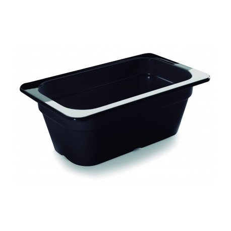 CUBETA GN MELAMINA NEGRA 1/4 DE LACOR 265X162X65 MM
