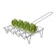 Grelha para legumes com acabamento zincado, capacidade para 12 peças, 34 x 8,5 x 25,5 cm