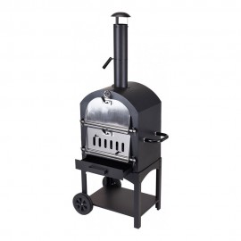 Churrasqueira a carvão com forno de pedra, 44,5 x 65 x 158 cm