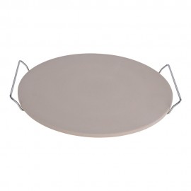 Pedra para pizza com alças de metal, ø33 cm