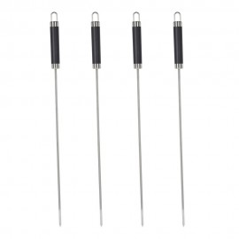 Brochetas para barbacoa de acero inoxidable 46,5 cm, 4 uds