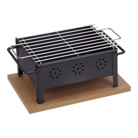 Barbacoa de sobremesa con parrila inoxidable 25 x 20 cm