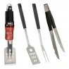 Kit utensílios para churrasco 3 peças cor preto