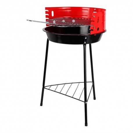 Barbacoa de pie negra/roja, 33 x 32 x 55 cm