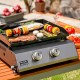 Plancha de gas bxop4900e con 2 quemadores, 45 x 39 cm