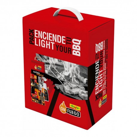 Pack acenda a sua churrasqueira, ok fuego, 28,5 x 19 x 35,5 cm