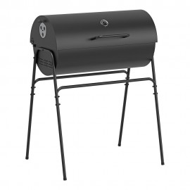 Barbacoa carbón xl con tapa, negra, 76,8 x 40,5 x 103,3 cm