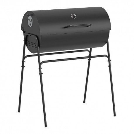 Barbacoa carbón xl con tapa, negra, 76,8 x 40,5 x 103,3 cm