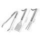 Conjunto de 3 ferramentas para churrasco de carvalho/aço inoxidável