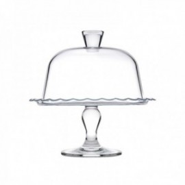 Fuente 26 Cm. con Pie y Campana Patisserie Vidrio PASABAHCE