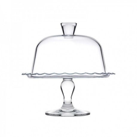Fuente 26 Cm. con Pie y Campana Patisserie Vidrio PASABAHCE