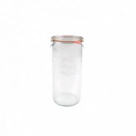 Tarro 1 L.cilindrico con Tapa de Vidrio+accesorios Tarros Vidrio Borosilicato WECK