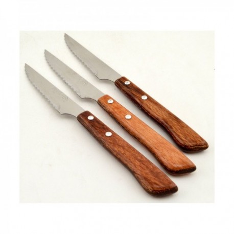 Retractil 3 Cuchillos Chuleteros Mango Palmadera Acero Inoxidable JJ CUCHILLERIA